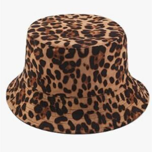 Animal Print Wide Brim Bucket Hat Women's Leopard Striped Super Cool Round